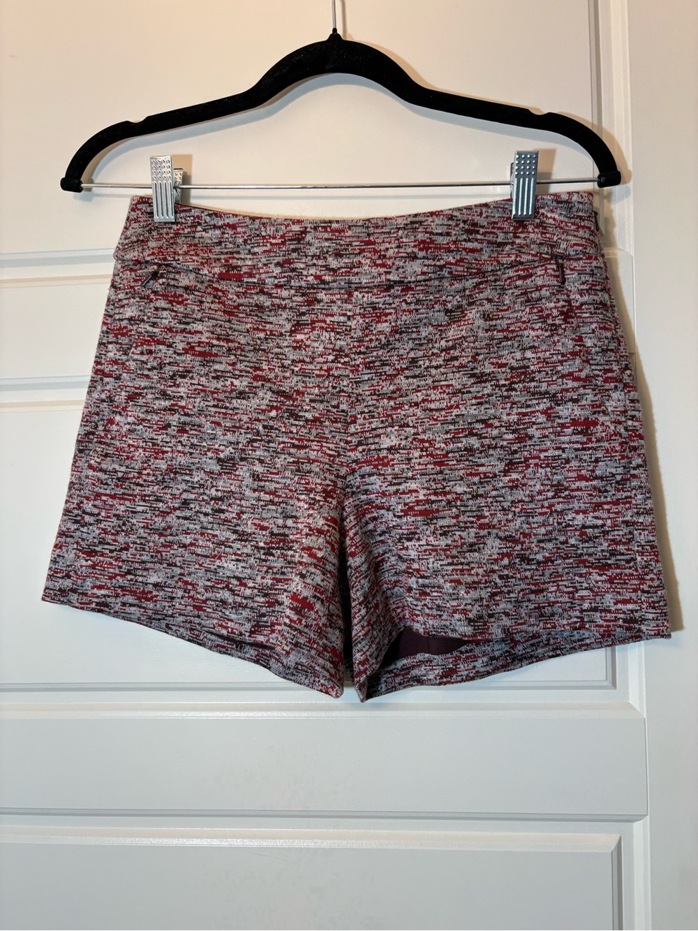 Women’s Marled Red and Gray Knit Shorts